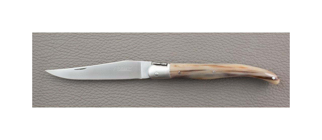 Laguiole Bud Full Handle Blond Horn 12 cm knife handmade by  Virgilio Muñoz