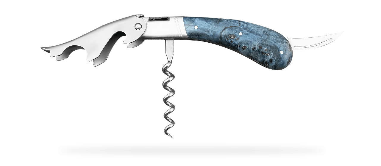 Laguiole Magnum corkscrew Blue poplar burl