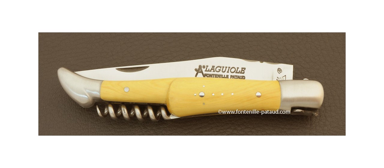 Couteau Laguiole Traditionnel 12 cm Classique avec Tire-Bouchon Buis