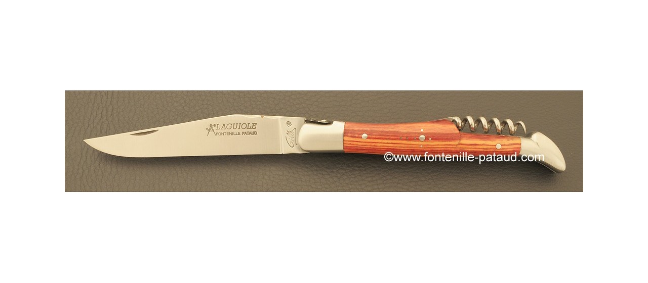 Couteau Laguiole Traditionnel 12 cm Classique avec Tire-Bouchon Bois de rose