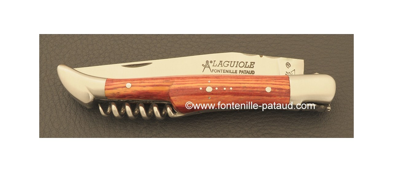Couteau Laguiole Traditionnel 12 cm Classique avec Tire-Bouchon Bois de rose