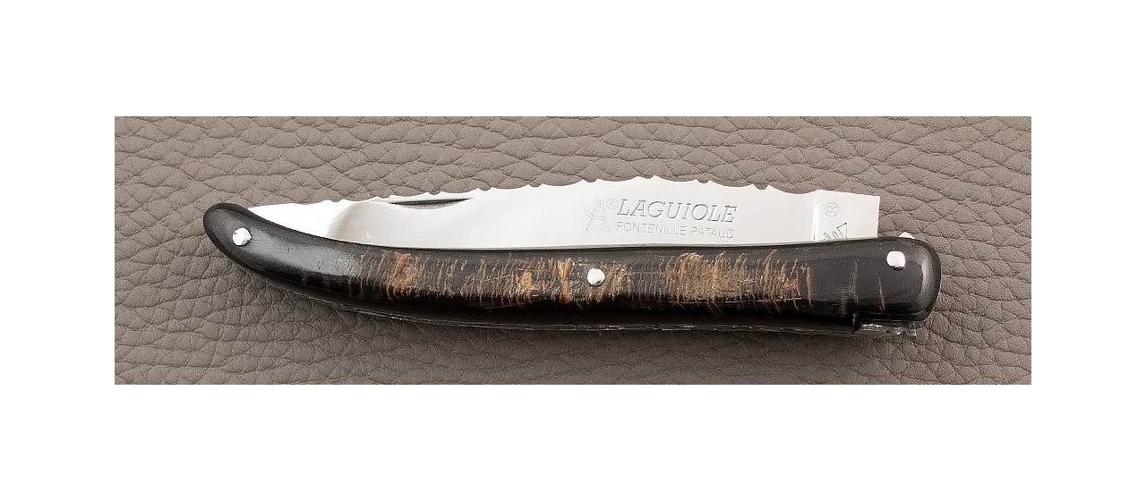 Laguiole Knife Traditional 11 cm Guilloche Range Full Handle Buffalo bark