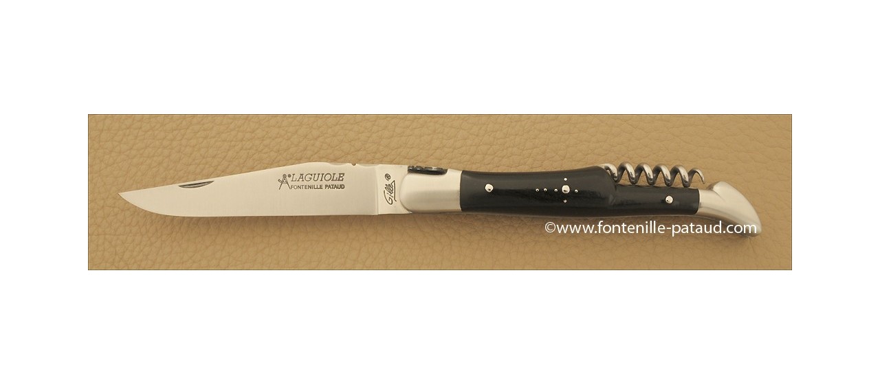 Couteau Laguiole Traditionnel 12 cm Classique avec Tire-Bouchon Ebene