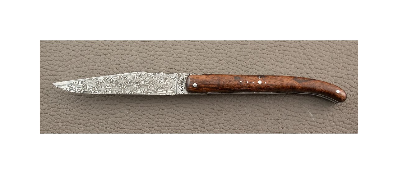 Laguiole Knife Traditional 11 cm Damascus range full handle Ironwood