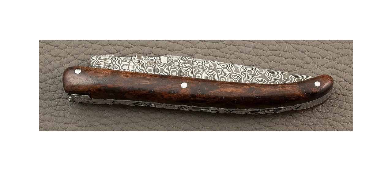 Laguiole Knife Traditional 11 cm Damascus range full handle Ironwood