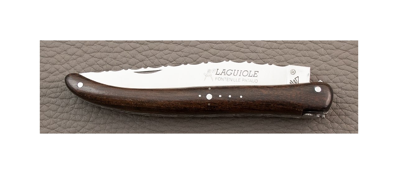 Laguiole Knife Traditional 11 cm Guilloche Range full Ironwwod