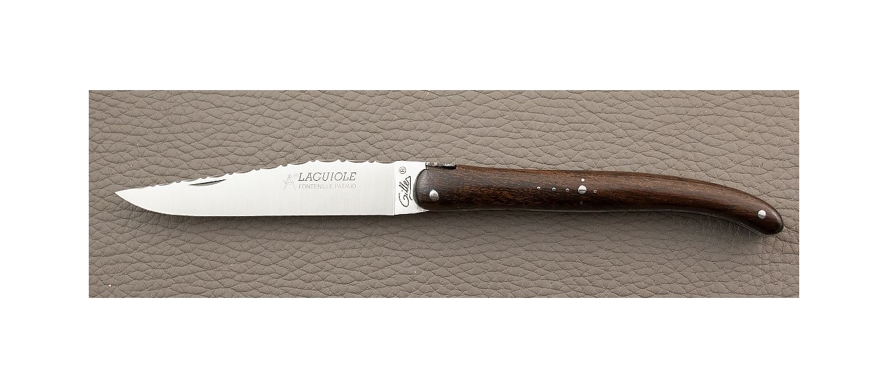 Laguiole Knife Traditional 11 cm Guilloche Range full Ironwwod