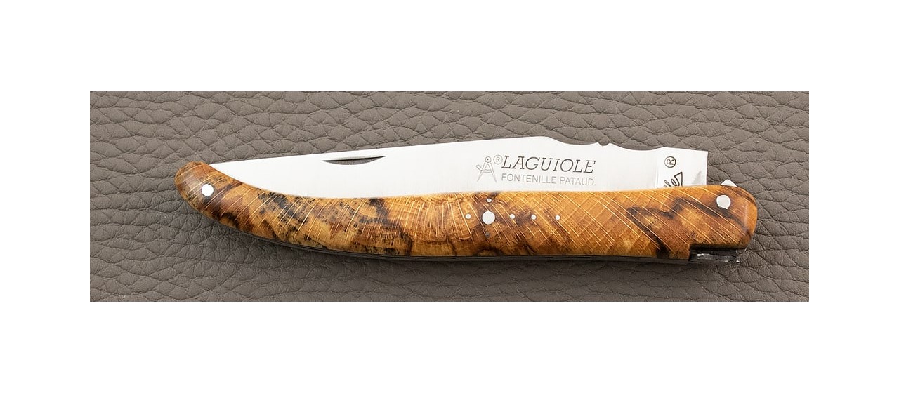 Couteau Laguiole Traditionnel Classique Plein Manche Hêtre Debout fabrication française