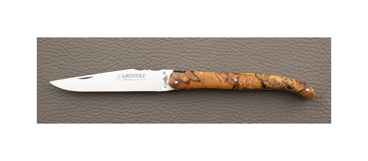 Laguiole Traditionnel 11 cm Classique Plein Manche Hêtre Stabilisé Debout