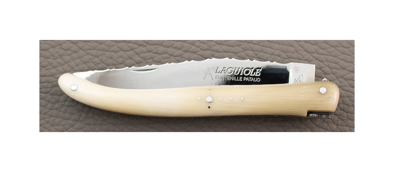 Laguiole Knife Traditional 11 cm Guilloche Range full real Horn tip