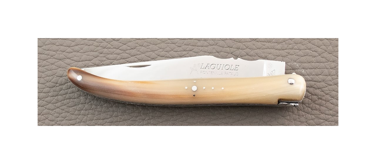 Laguiole Knife Traditional 11 cm Classic Range Full Handle Cow horn tip made in France