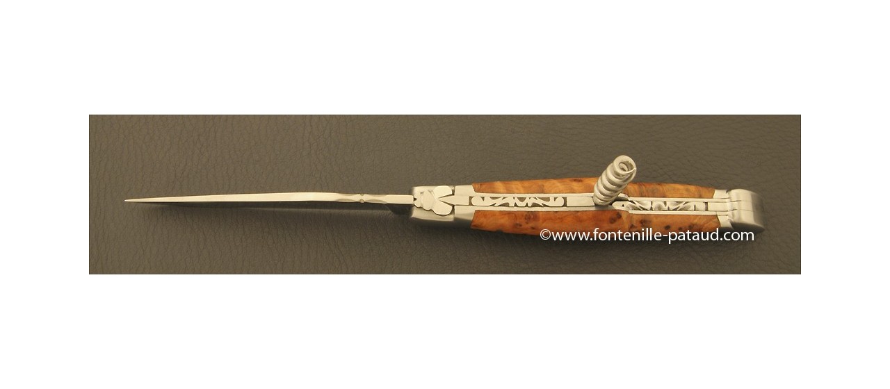 Couteau Laguiole Traditionnel 12 cm Classique avec Tire-Bouchon Thuya