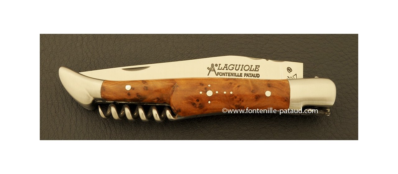 Couteau Laguiole Traditionnel 12 cm Classique avec Tire-Bouchon Thuya
