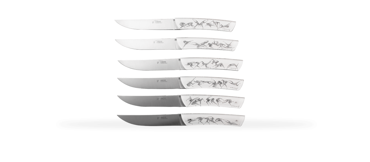 Set of 6 Le Thiers® knives "Les 40" by Roland Bousquet