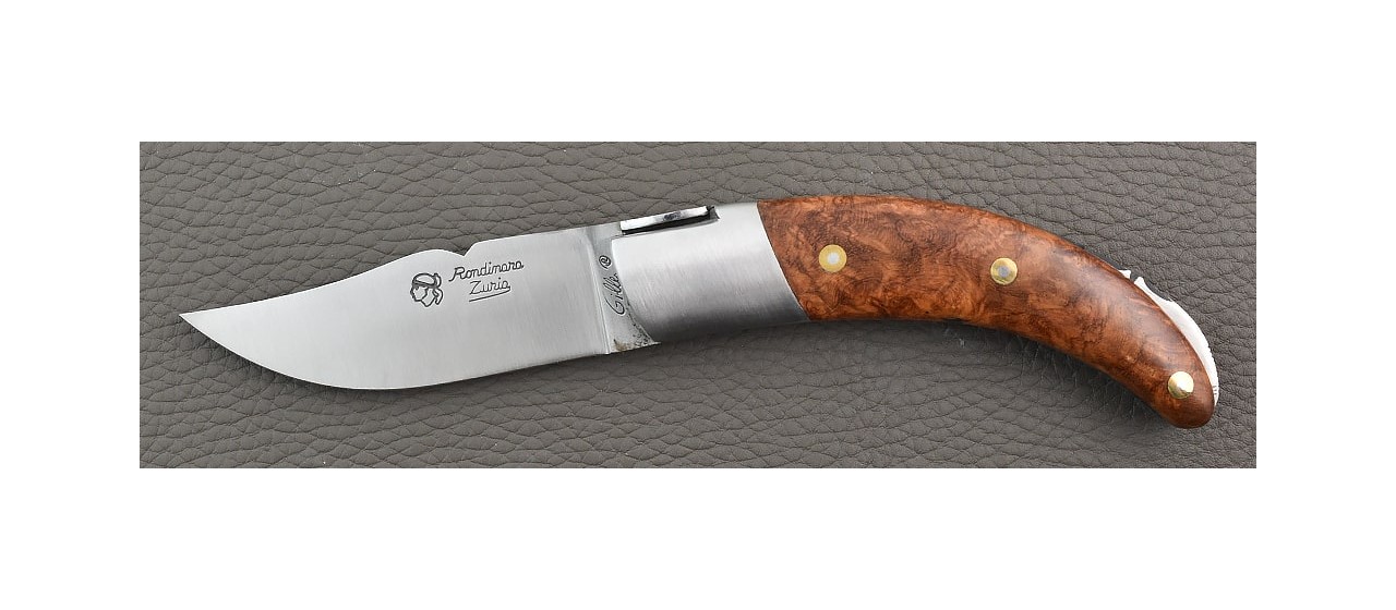 Corsican Rondinara knife classic range Amboyna burl
