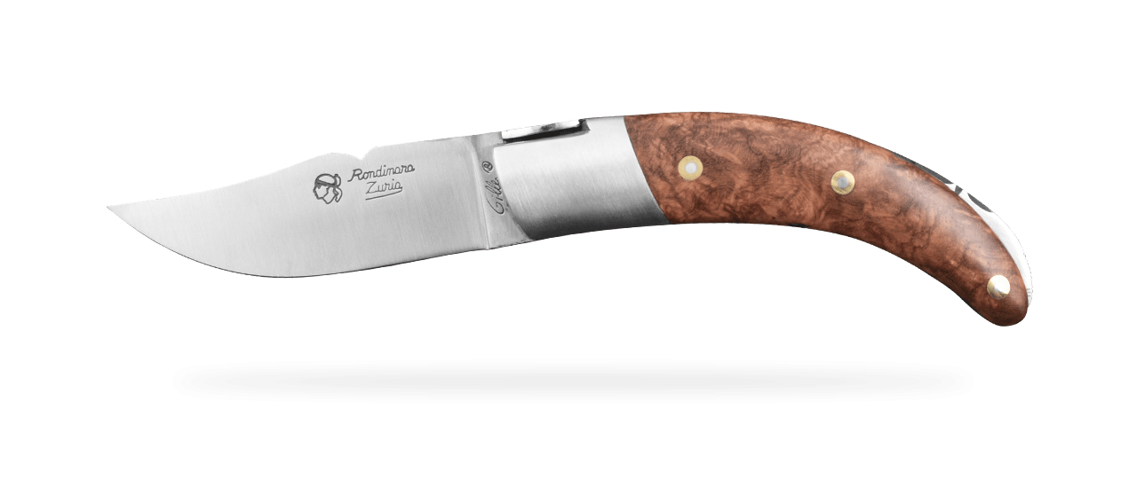 Corsican Rondinara knife classic range Amboyna burl