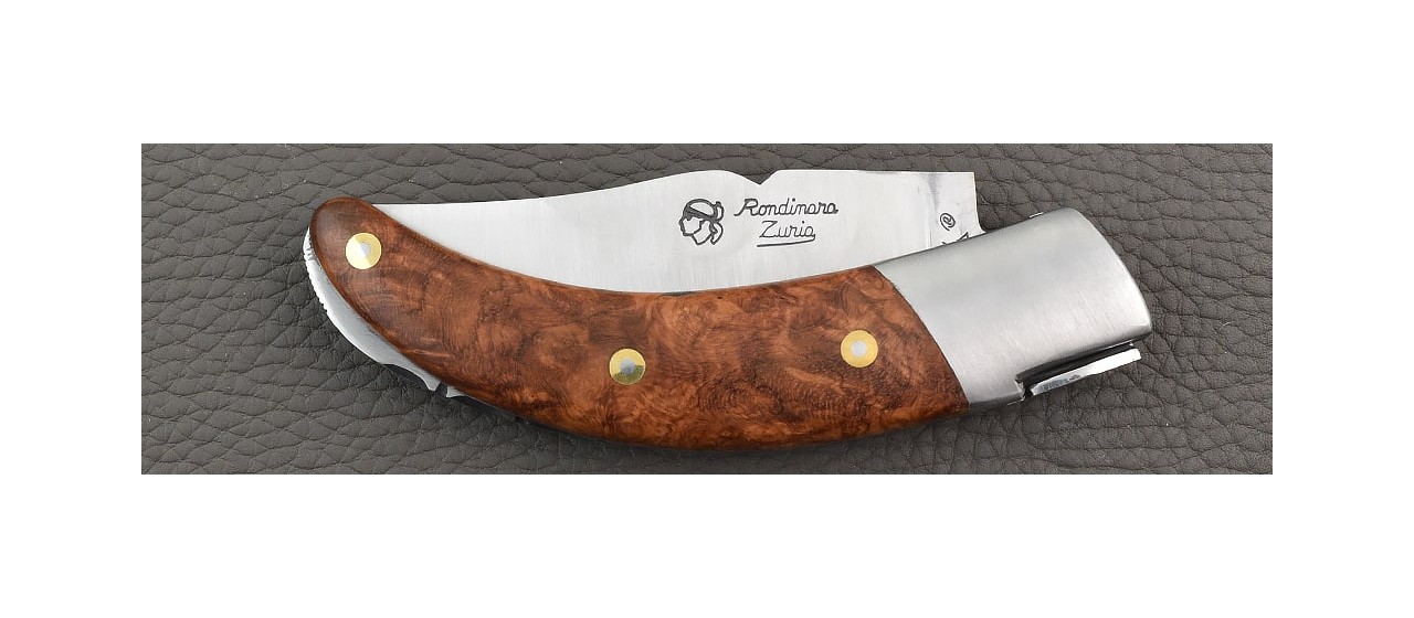 Corsican Rondinara knife classic range Amboyna burl