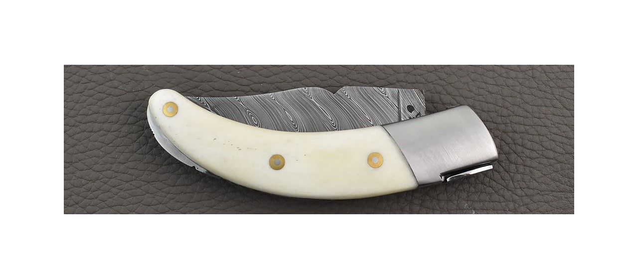 Corsican Rondinara knife damascus range real horn made in France