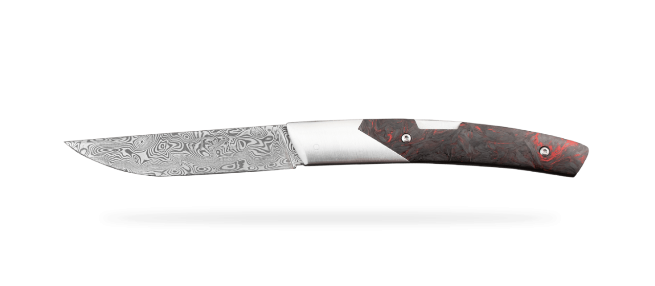 Le Thiers® Advance Damascus Fat Carbon Red Dark Matter