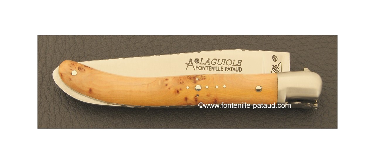 Laguiole Knife XS Guilloche Range Juniper Burl