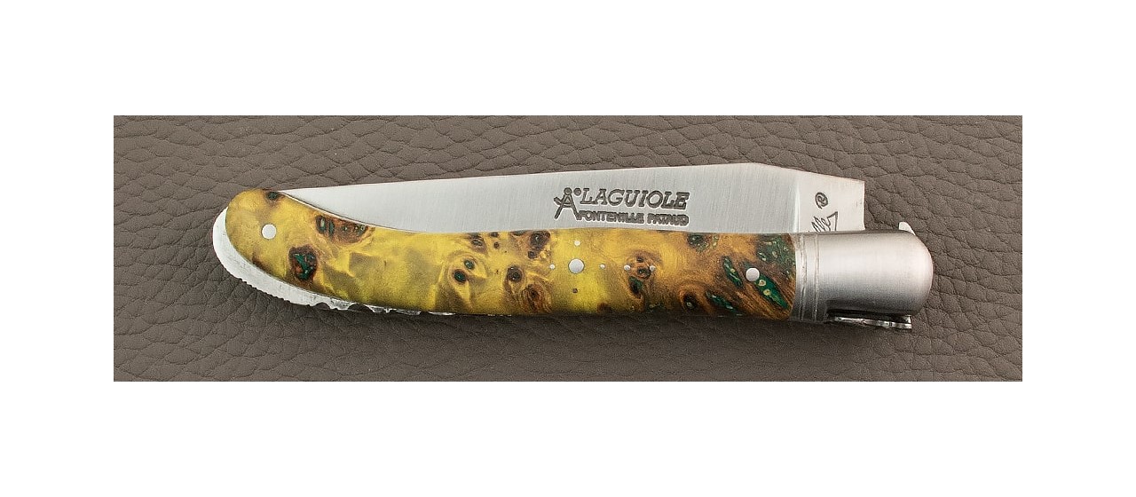 Laguiole Knife Nature Classic Range Stabilized Green poplar burl