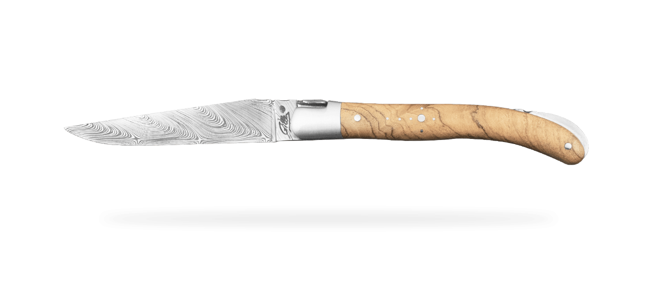 Laguiole Le Pocket Damascus Range Teak burl