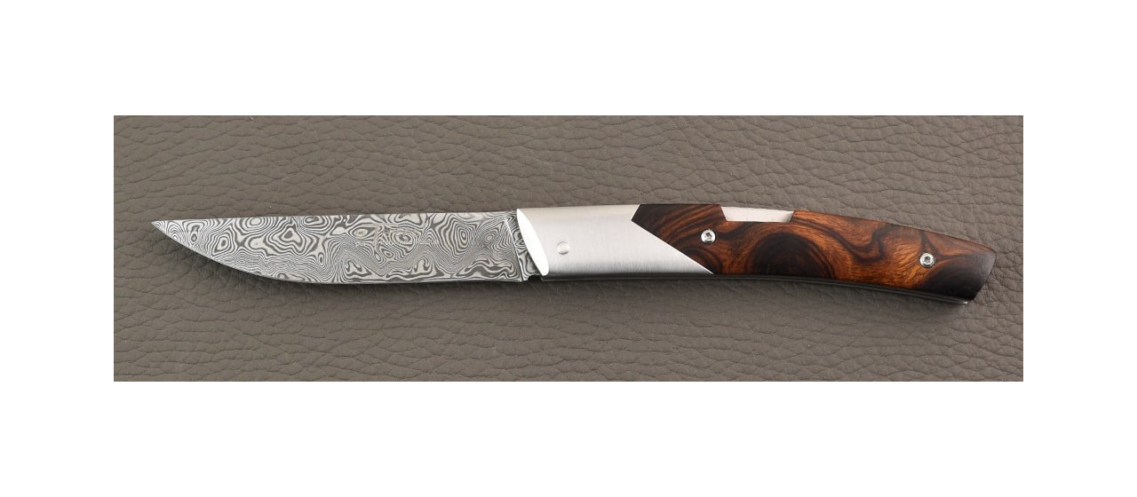 Le Thiers® Advance knife Ironwood handle and Damascus steel blade made in France by Fontenille Pataud