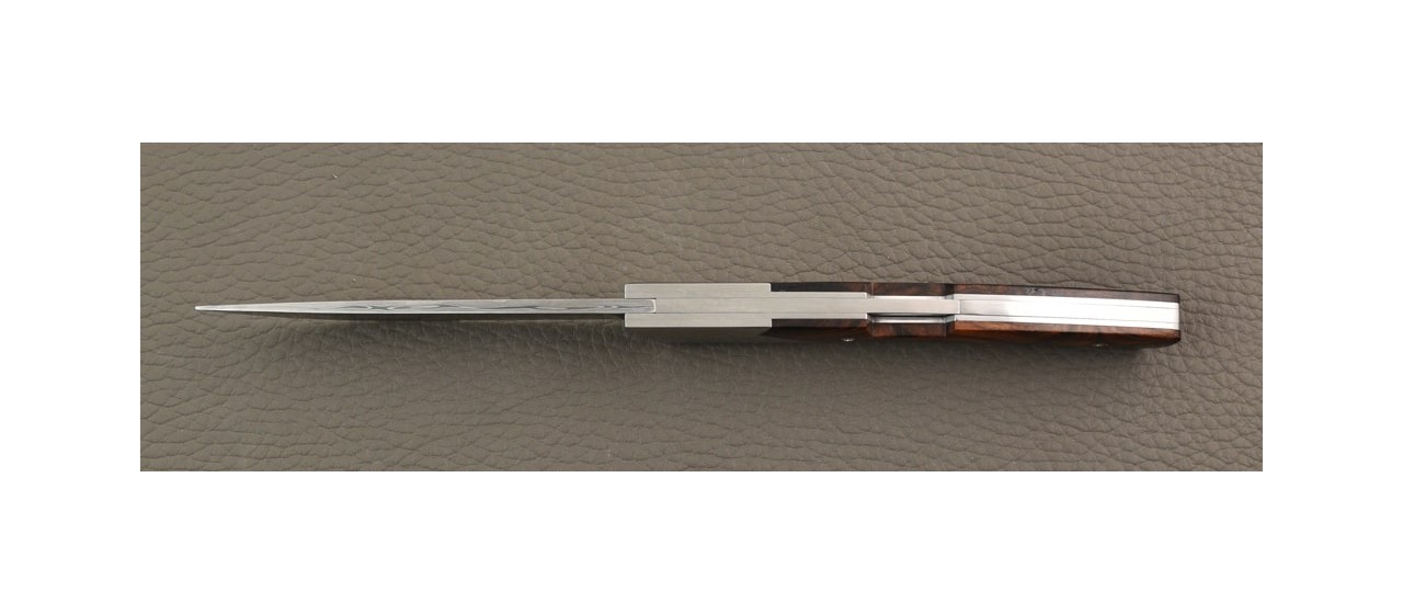 Le Thiers® Advance knife Ironwood handle and Damascus steel blade made in France by Fontenille Pataud