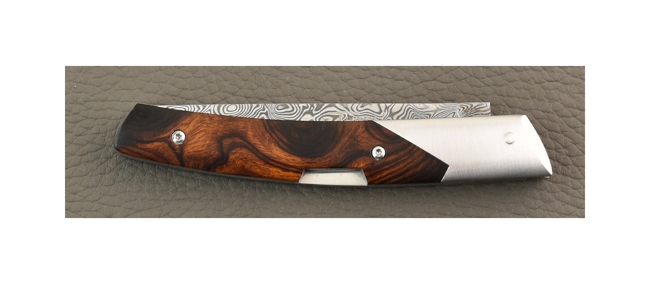 Couteau Le Thiers® Advance en bois de fer avec lame Damas fabriqué en France par Fontenille Pataud