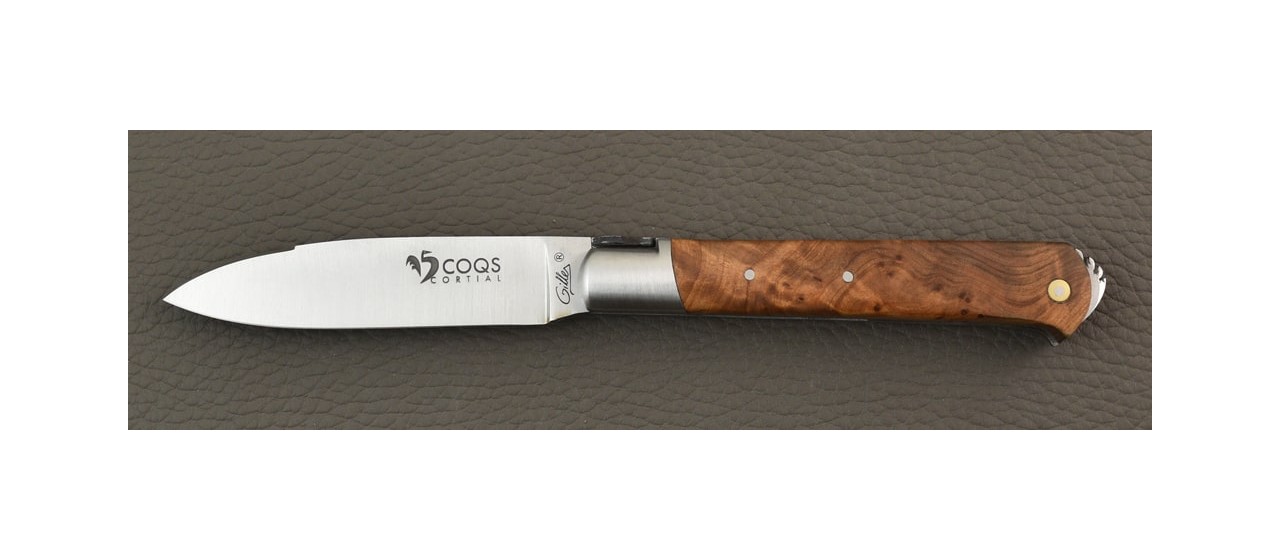 Le 5 Coqs knife Thuya burl hand made in France