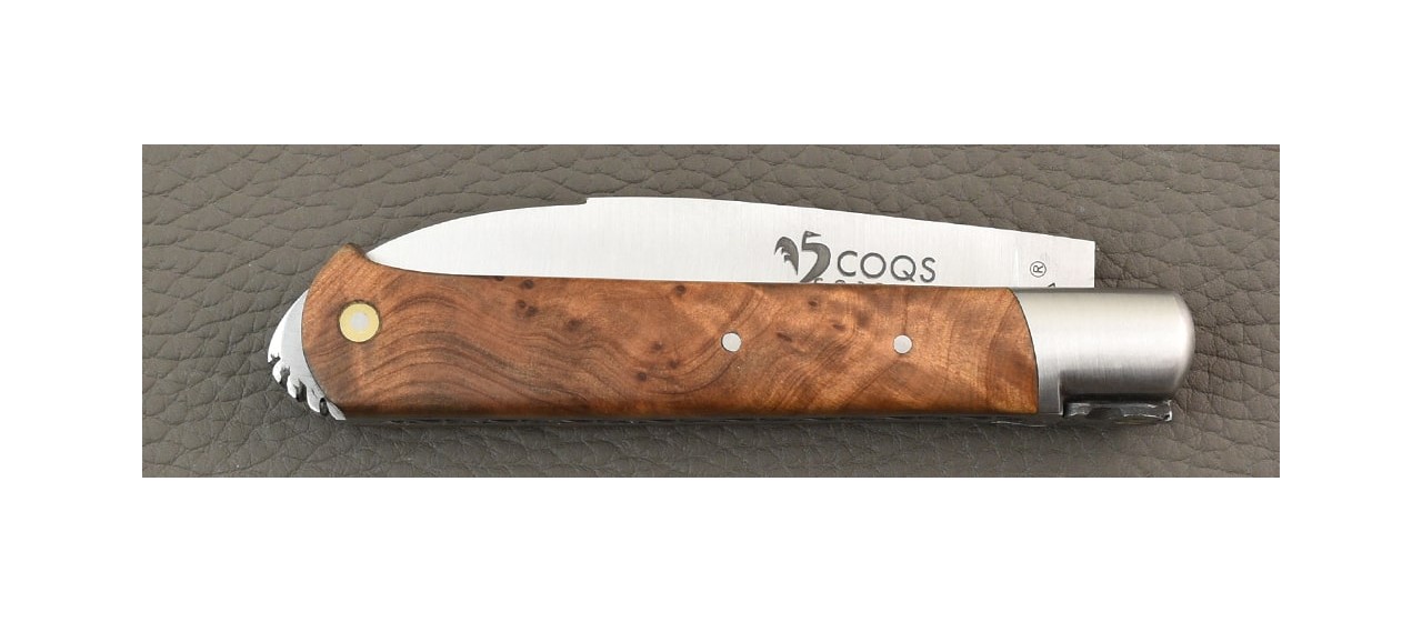 Le 5 Coqs knife Thuya burl hand made in France