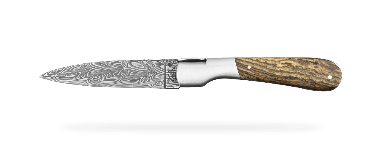 Corsican Pialincu "Guilloché" Damascus range Bocote