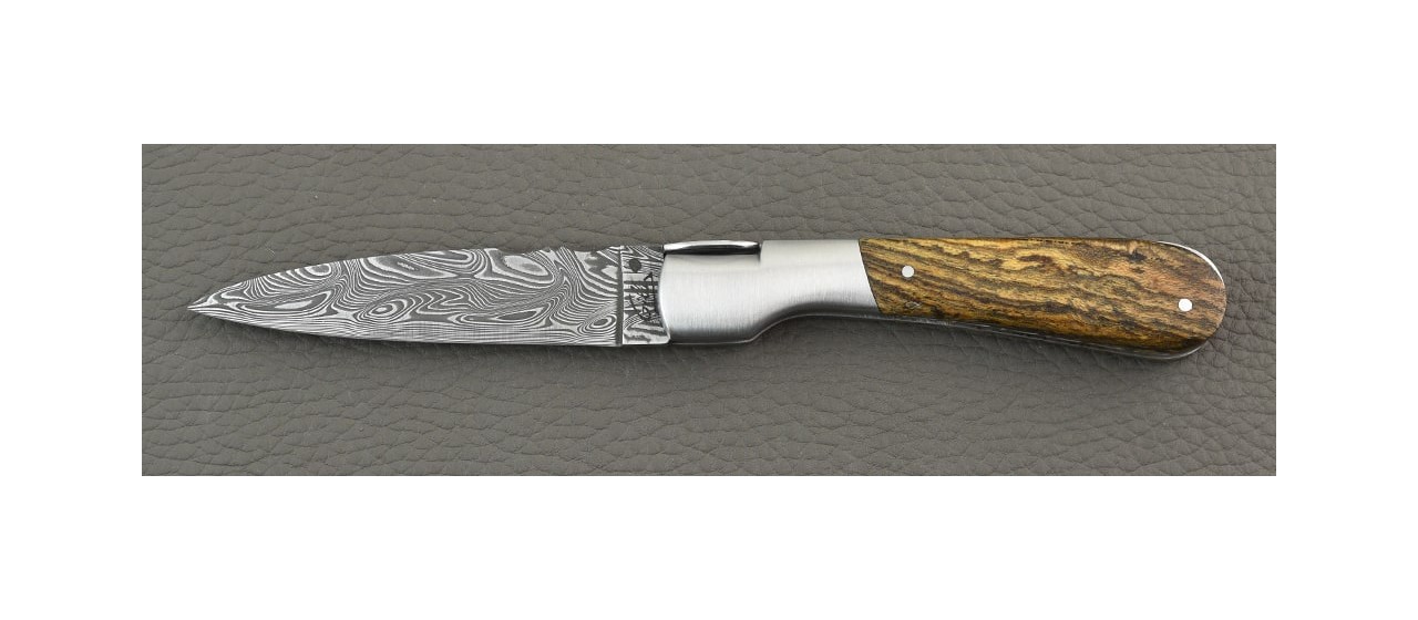 Corsican Pialincu knife Damascus range Bocote