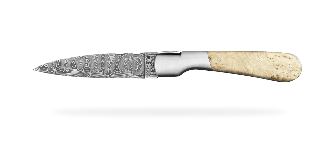 Corsican Pialincu "Guilloché" Damascus range Ash burl