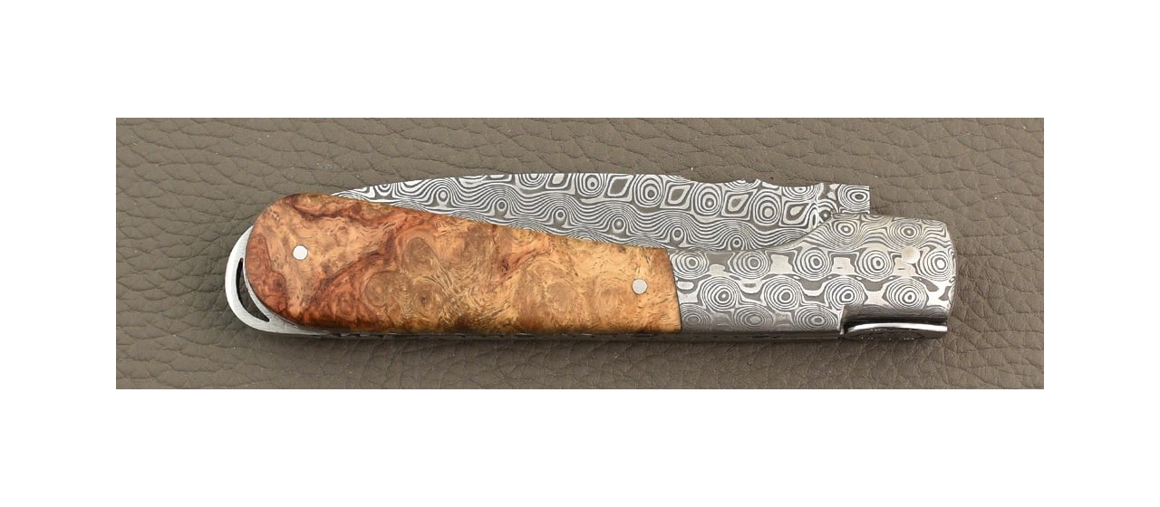 Corsican Sperone "Guilloché" Damascus Range Stabilized poplar burl