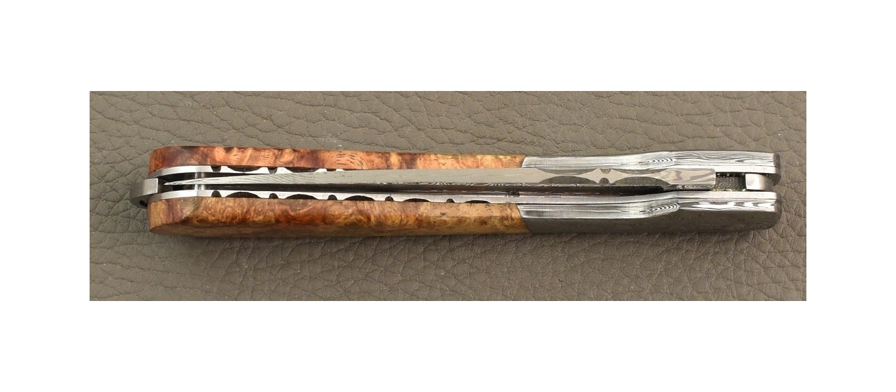 Corsican Sperone "Guilloché" Damascus Range Stabilized poplar burl