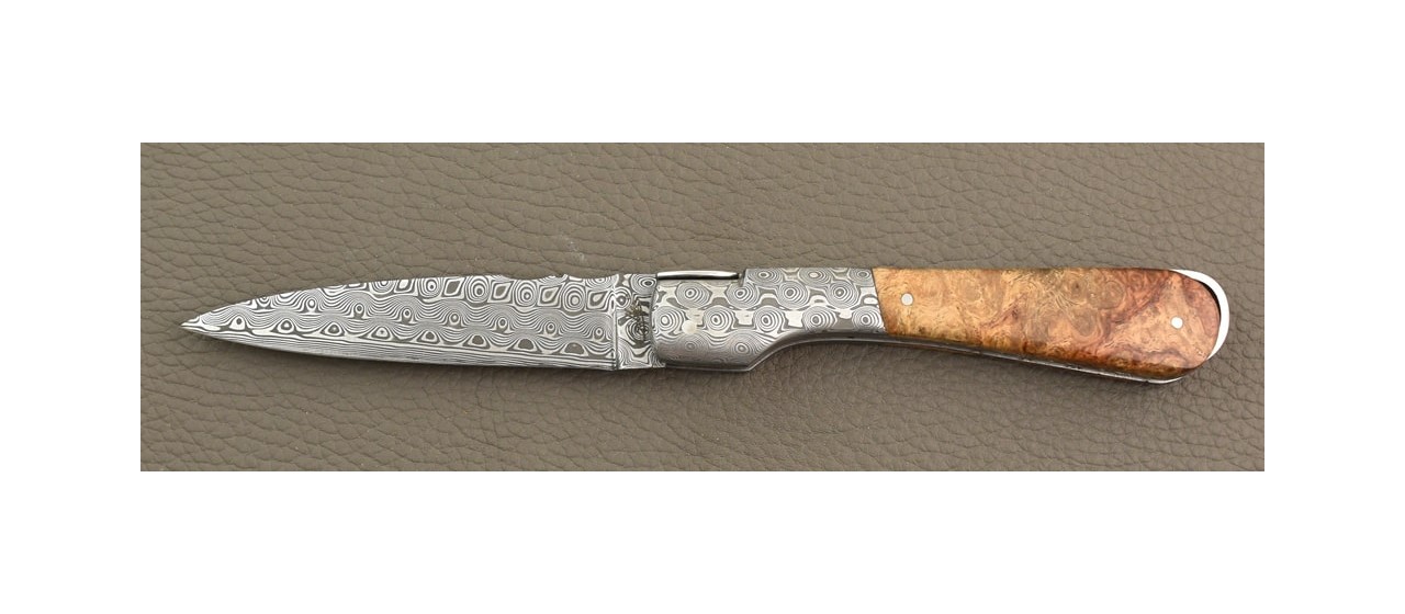 Corsican Sperone "Guilloché" Damascus Range Stabilized poplar burl