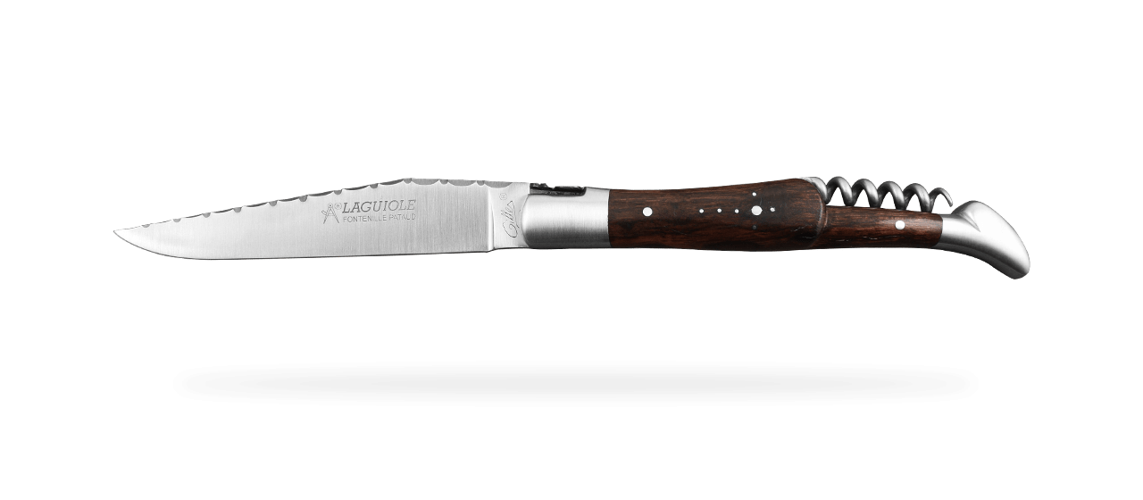 Laguiole Knife Picnic Guilloche Range Ironwwod