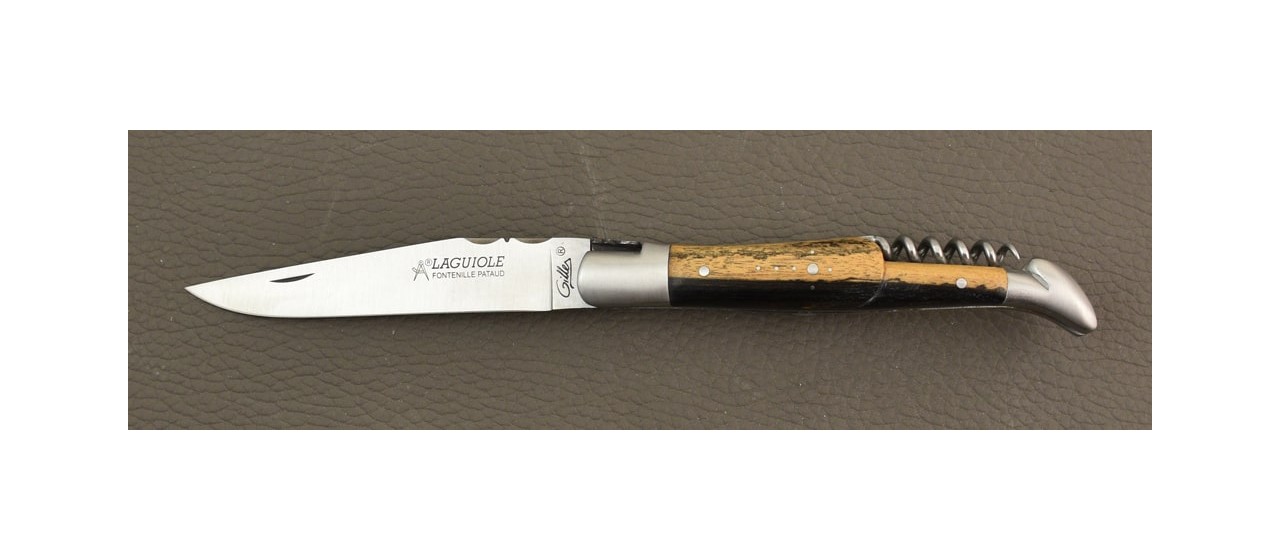 Couteau Laguiole Traditionnel 12 cm Classique avec Tire-Bouchon Ébène royal