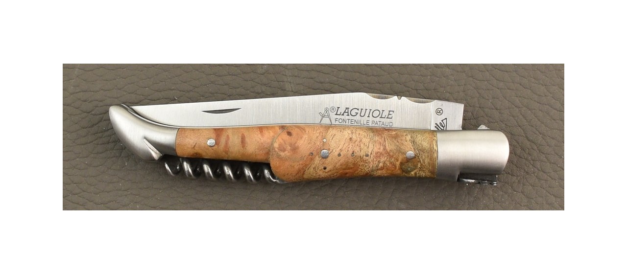 Laguiole Picnic knife Classic Range Amboyna burl made in France