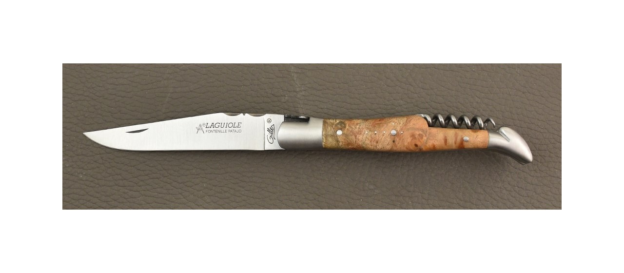 Laguiole Picnic knife Classic Range Amboyna burl made in France