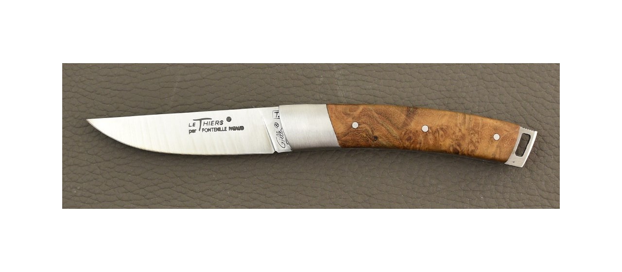 Couteau Le Thiers® Pocket Loupe de Teck fabrication artisanale en France