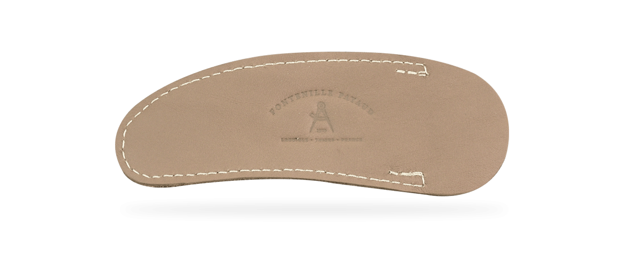 High end soft leather pouch for Laguiole knife, "Taupe" (mole) colour. Made in France