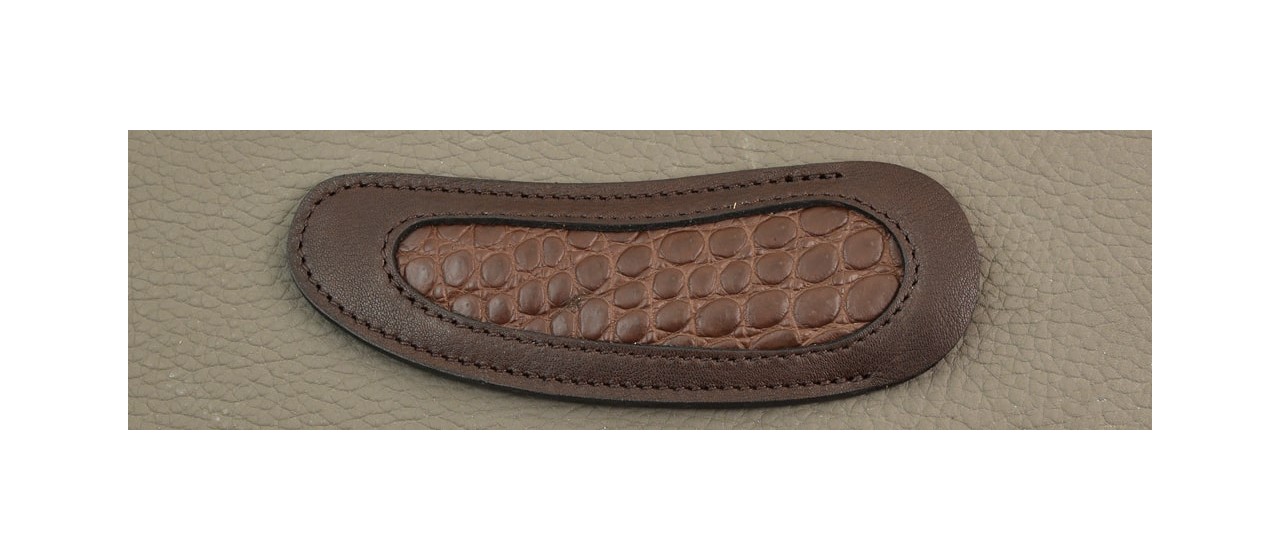 Pochette en cuir de crocodile pour Laguiole