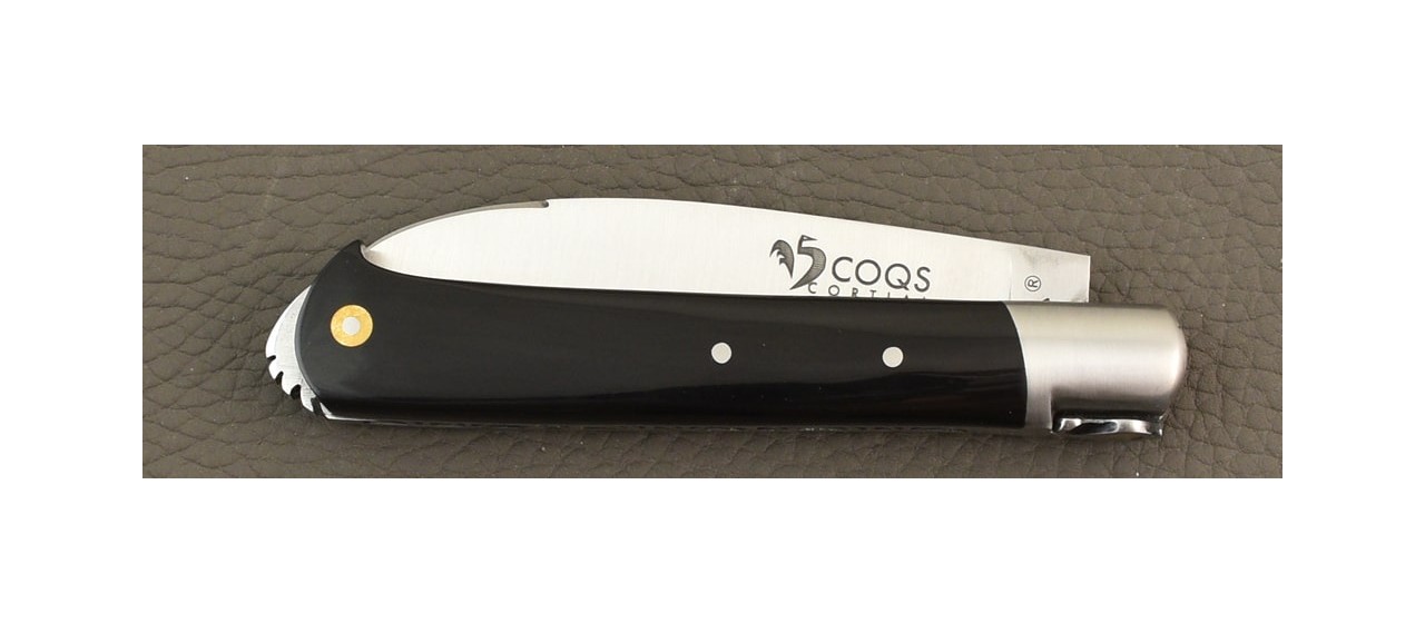 5 Coqs knife Classic Range Black Horn Tip