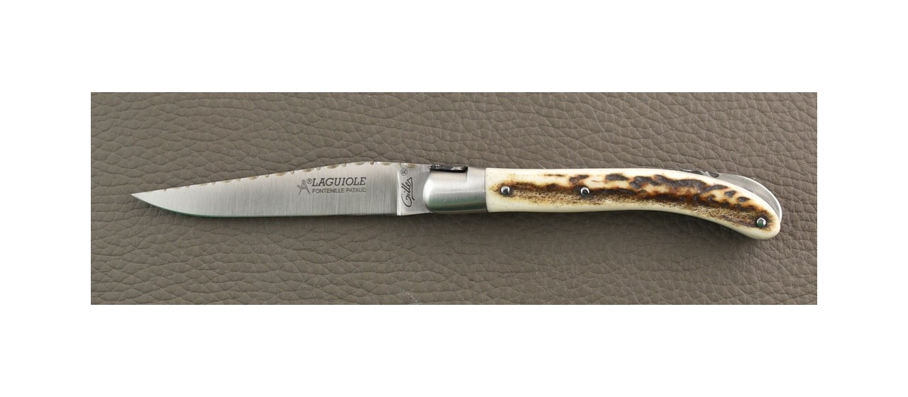 French laguiole knife guilloché le Pocket Stag