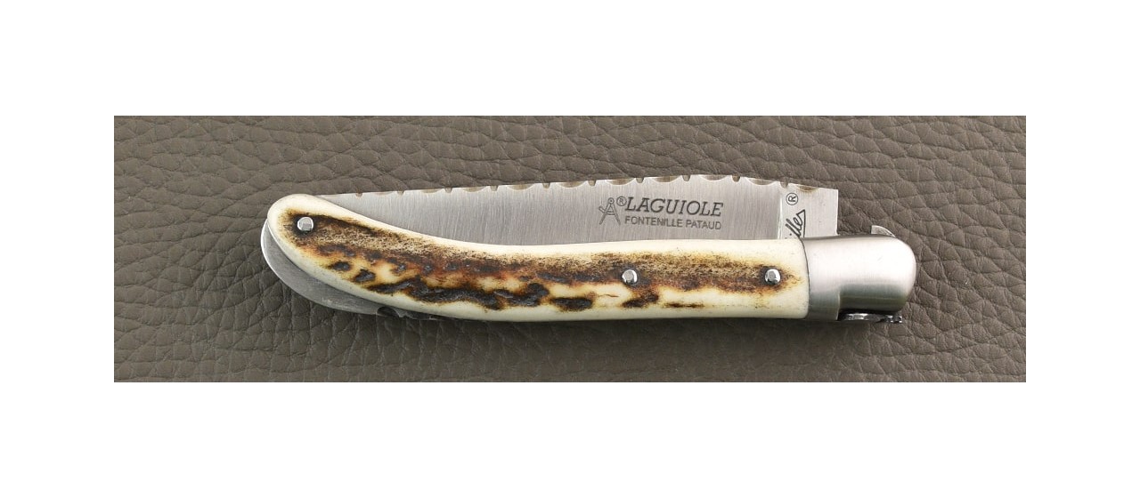 French laguiole knife guilloché le Pocket Stag