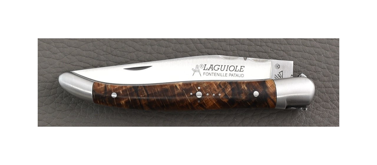 Laguiole Traditionnel 11 cm Classique Hêtre stabilisé debout