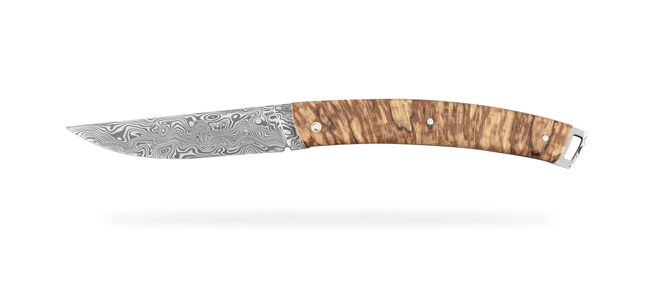Le Thiers® Nature Damascus Full handle Stabilized beech