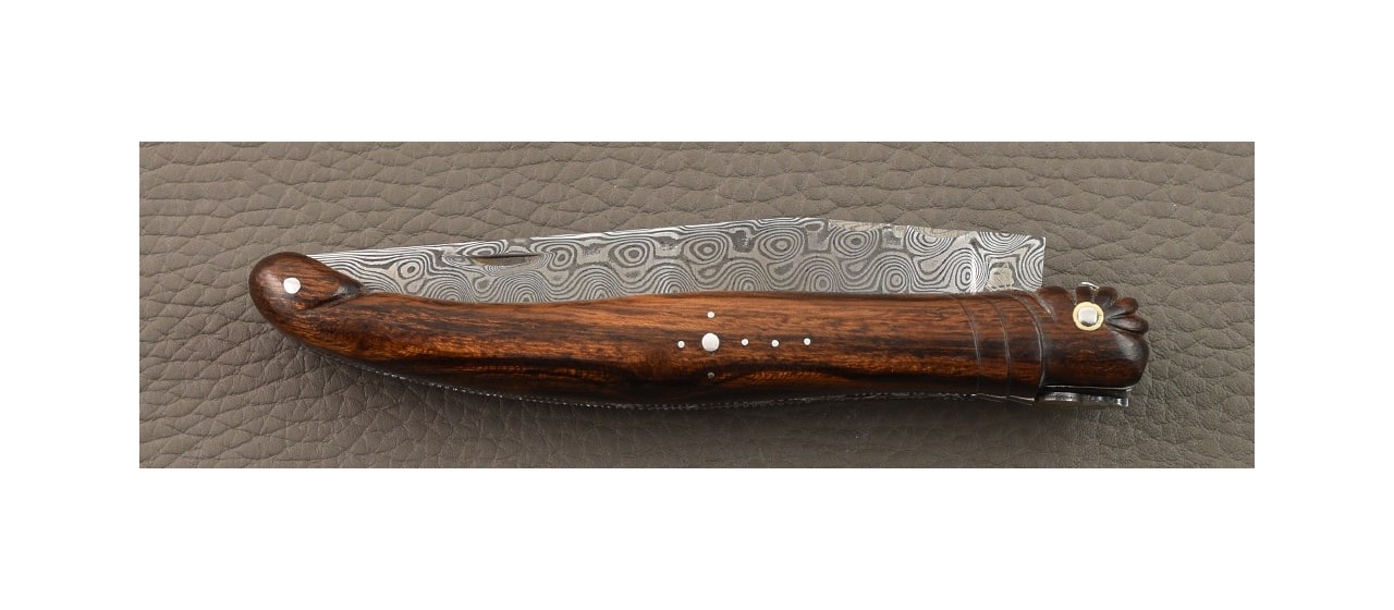 Laguiole Traditional 12 cm Damascus Full handle Range Ironwood Delicate File work